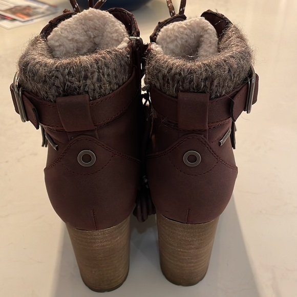 Chelsee combat Plum Boot with chunky heel - Picture 14 of 15